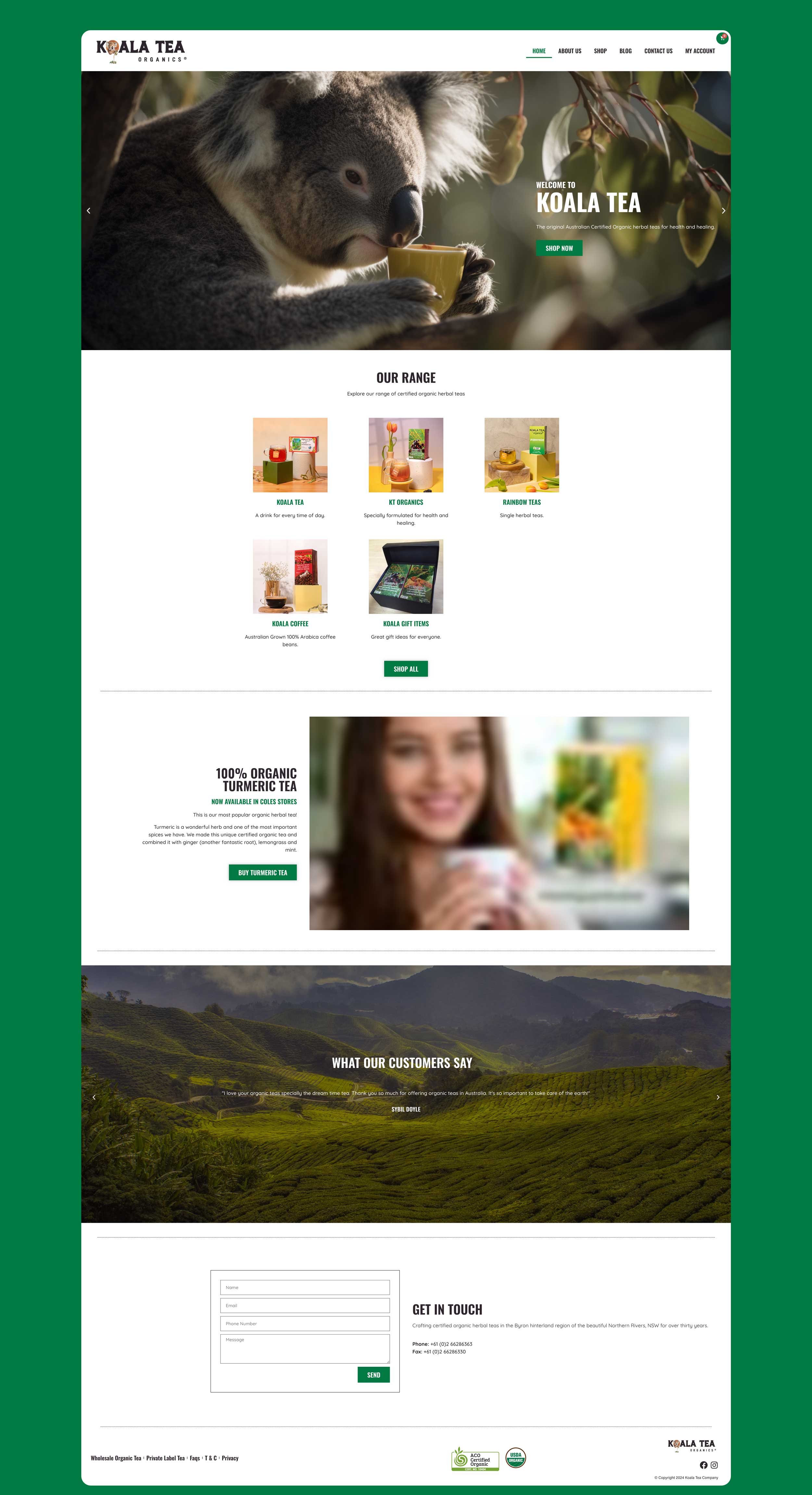 Koala-Tea-website-for-small-business-in-Ballina