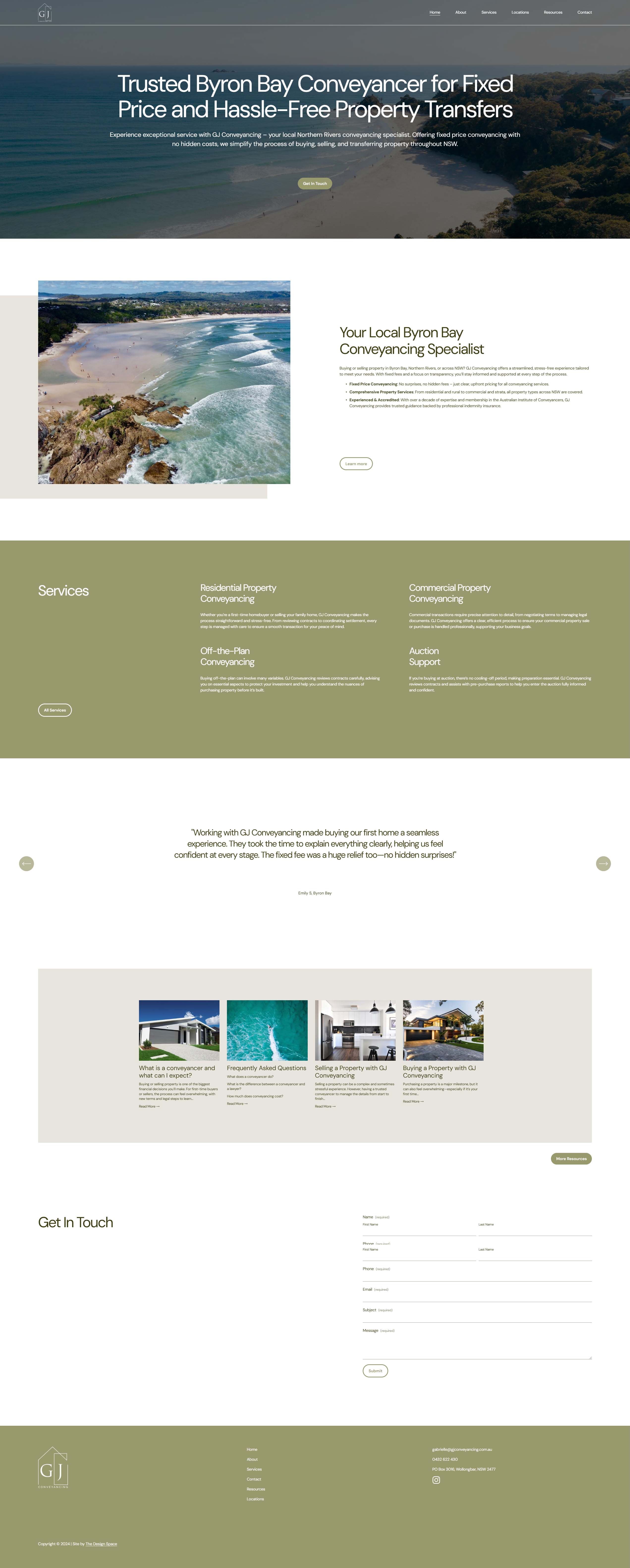 Website Design Byron Bay Gj Conveyancing