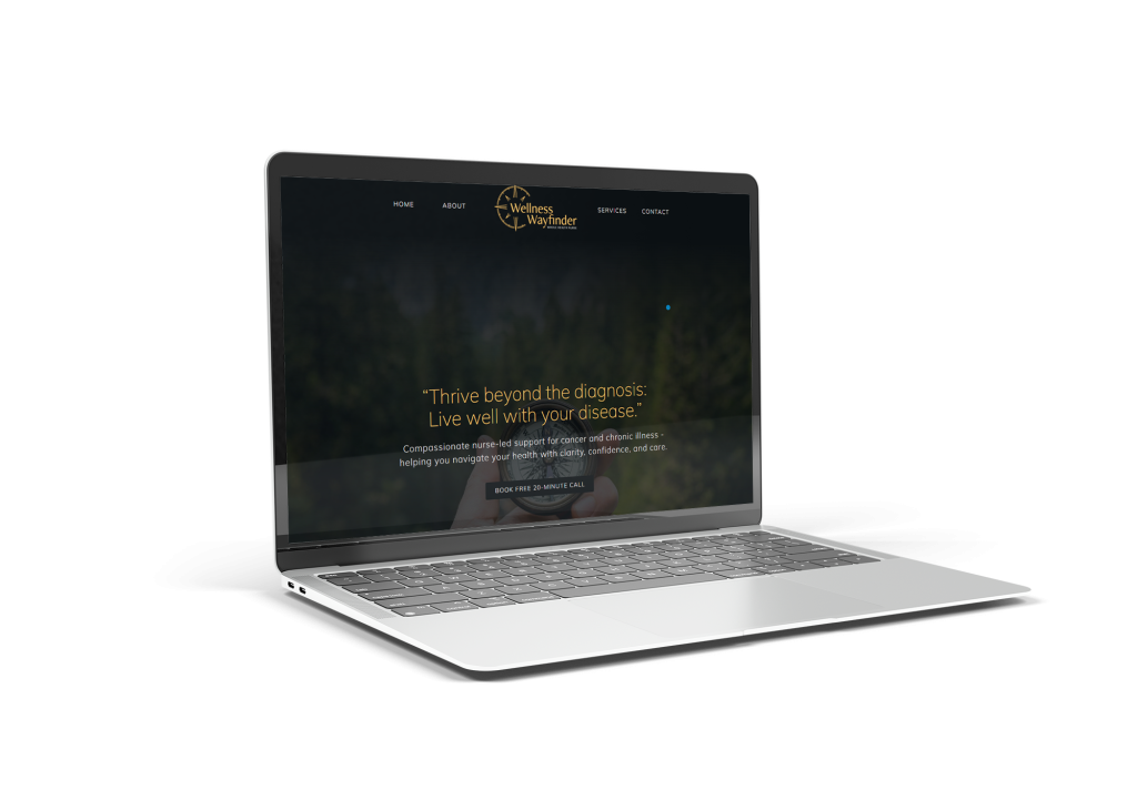 laptop showing website mockup for tweed heads business wellness wayfinder. Designed by northern rivers design agency The Design Space