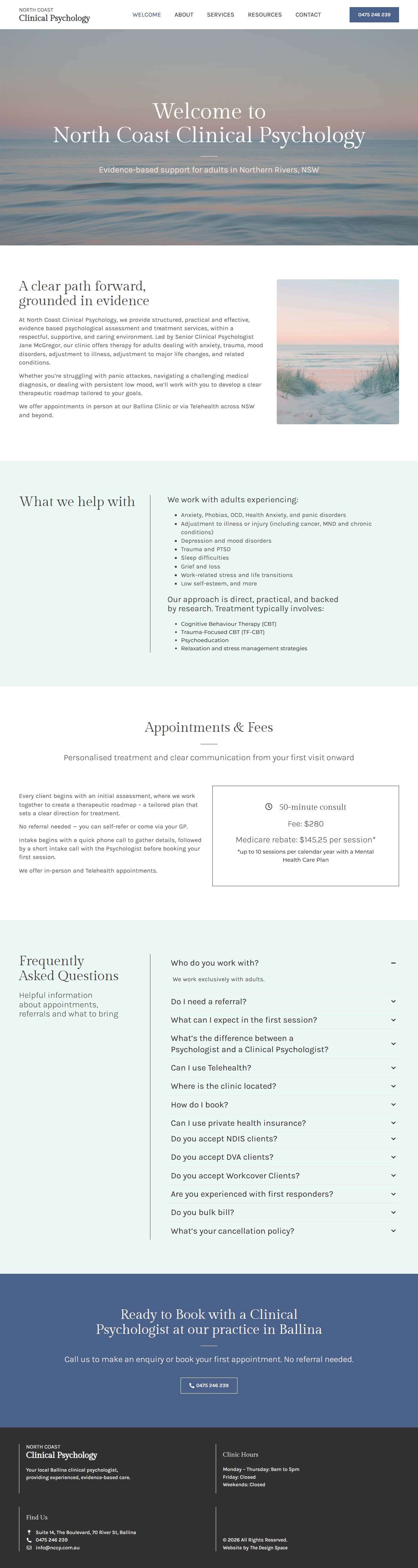 laptop showing website design for nccp by ballina web design agency the design space